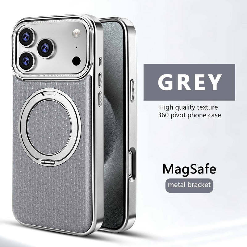 YUNKEY iPhone 360° Rotating Leather Magnetic Stand Case