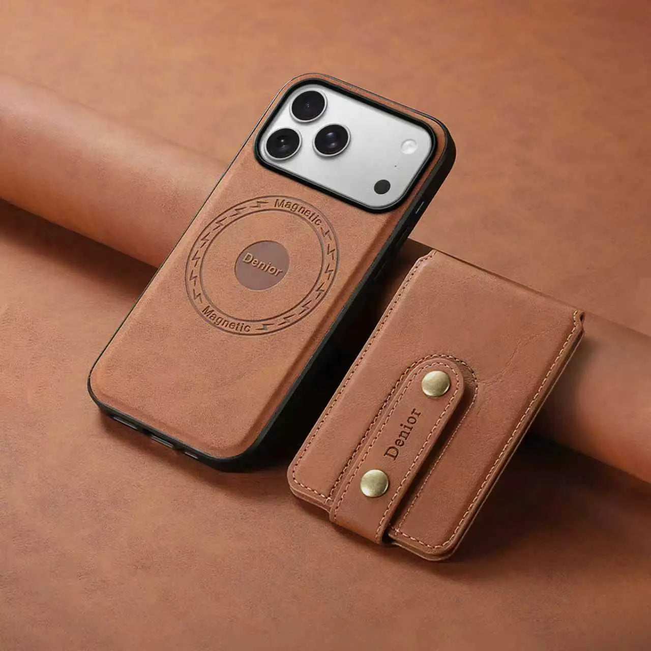 Leather Wallet Phone Case  For iPhone 17 Series (Brown)  | PE260070