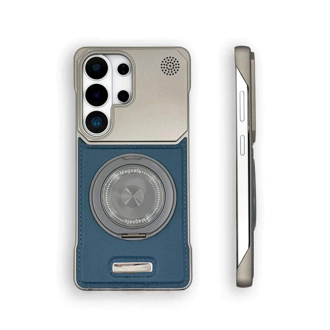 YUNKEY Samsung Semi-Enclosed Magnetic Phone Case with Rotating Stand