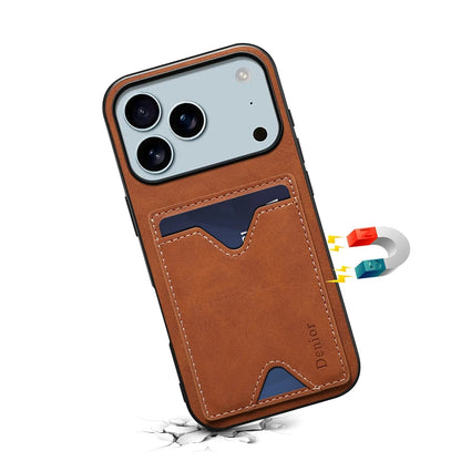 Leather Phone Case with Card Holder And Foldable Stand For iPhone (Brown)  | PE260059