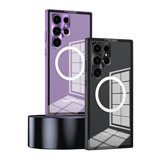 YUNKEY Metal Frosted Glass Magnetic Protective case for Samsung Galaxy S Series