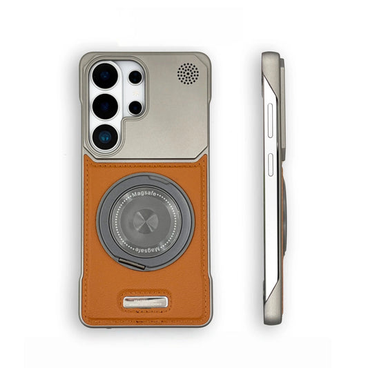 YUNKEY Samsung Semi-Enclosed Magnetic Phone Case with Rotating Stand