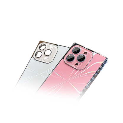 YUNKEY Square Aurora Shine Electroplated iPhone Case
