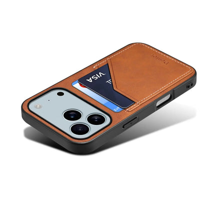 Premium Leather Wallet iPhone Case With Card Holde (Brown)  | PE260063