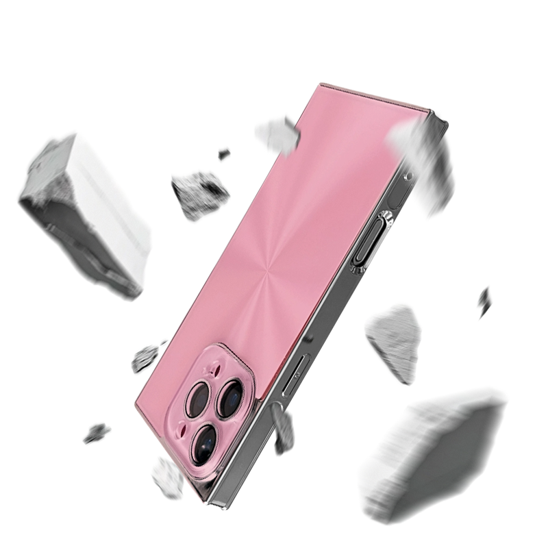 YUNKEY Square Aurora Shine Electroplated iPhone Case