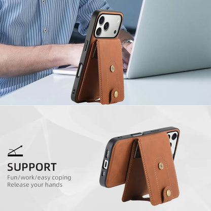 Leather Wallet Phone Case  For iPhone 17 Series (Brown)  | PE260070