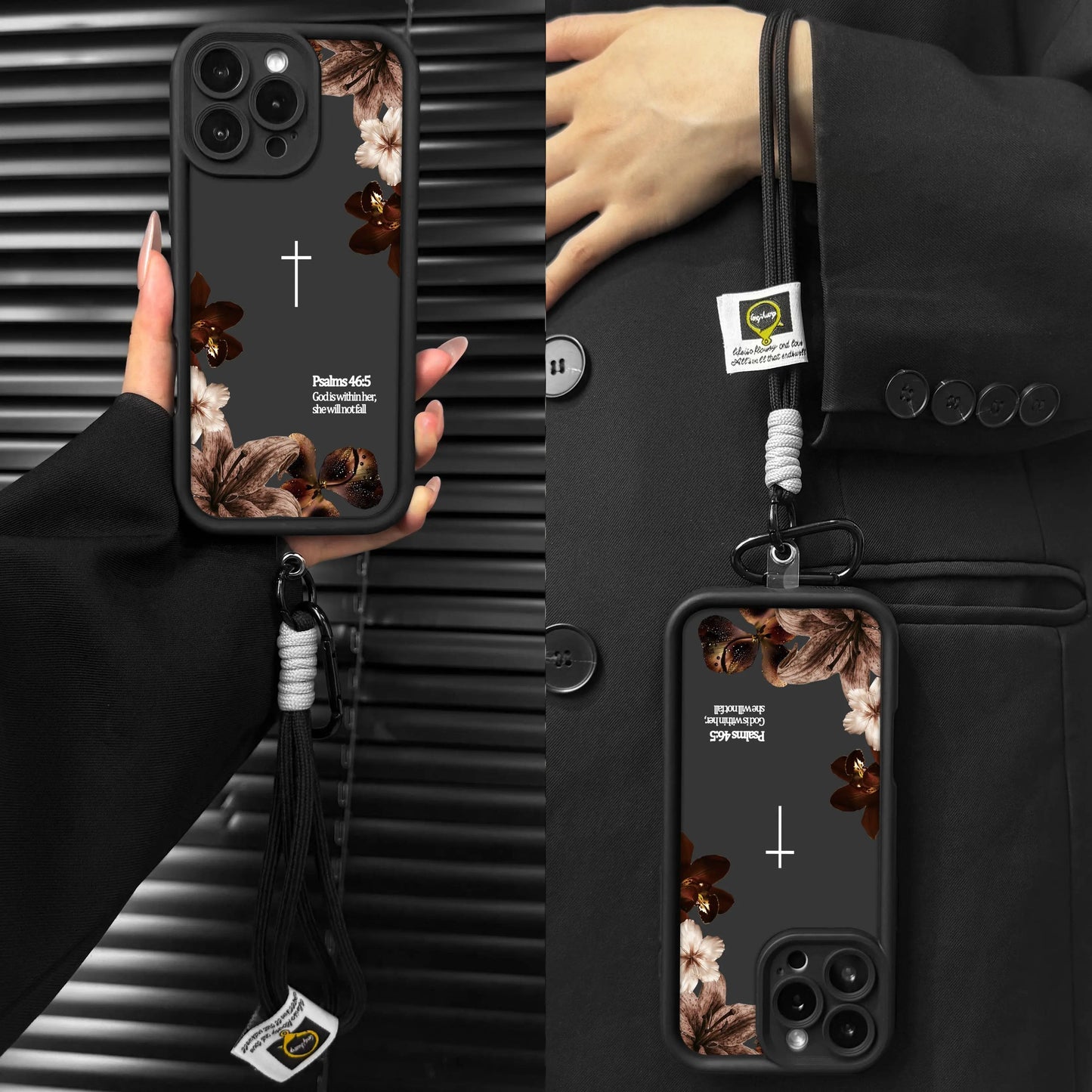 God Faith-Inspired Cross iPhone Case -Amen-Quiet Strength, Inspired by Psalm 46:5