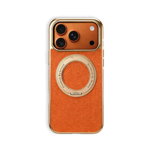 Leather iPhone Case with Grip – Full Protection (Orange)  | PE260050