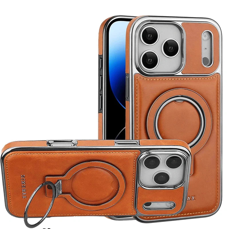 YUNKEY Luxury Premium Leather Magnetic Stand Case For iPhone Series