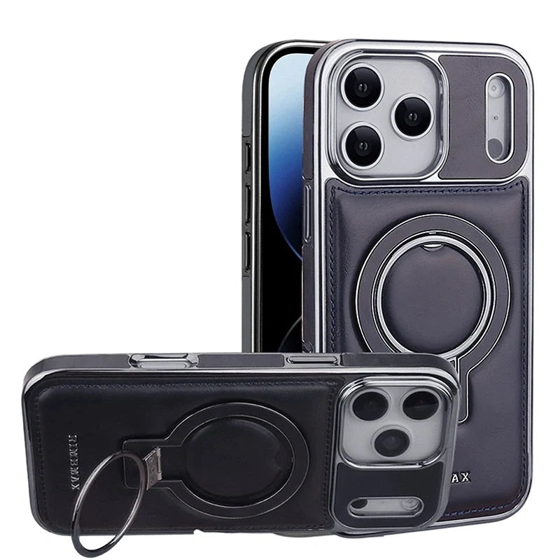 YUNKEY Luxury Premium Leather Magnetic Stand Case For iPhone Series