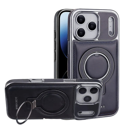 YUNKEY Luxury Premium Leather Magnetic Stand Case For iPhone Series