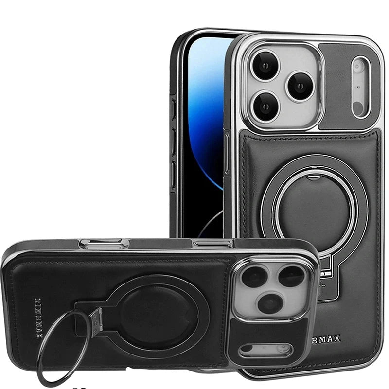 YUNKEY Luxury Premium Leather Magnetic Stand Case For iPhone Series