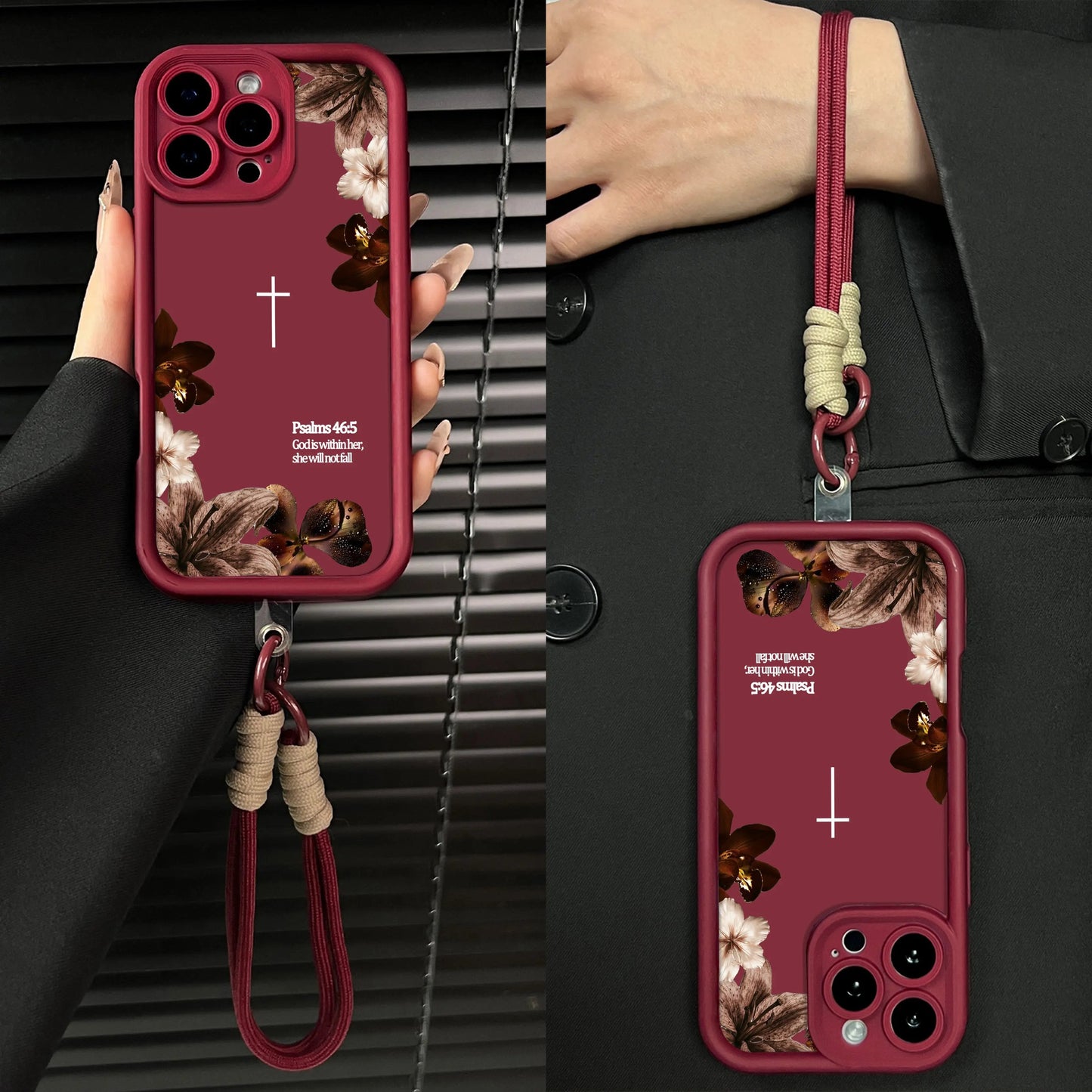 God Faith-Inspired Cross iPhone Case -Amen-Quiet Strength, Inspired by Psalm 46:5