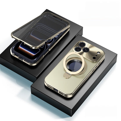 Privacy Screen Magnetic Metal Stand Case for iPhone