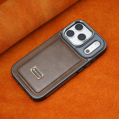 Yunkey iPhone 17 Series Faux Leather Lens Protective Case