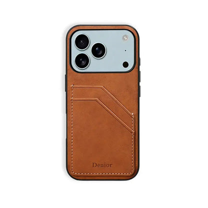Premium Leather Wallet iPhone Case With Card Holde (Brown)  | PE260063