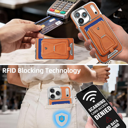 Leather iPhone Case With Magnetic Card Holder  | PE260083
