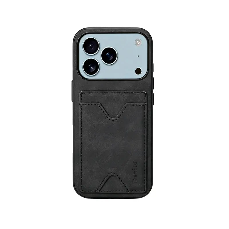 Leather Phone Case with Card Holder And Foldable Stand For iPhone (Brown)  | PE260059