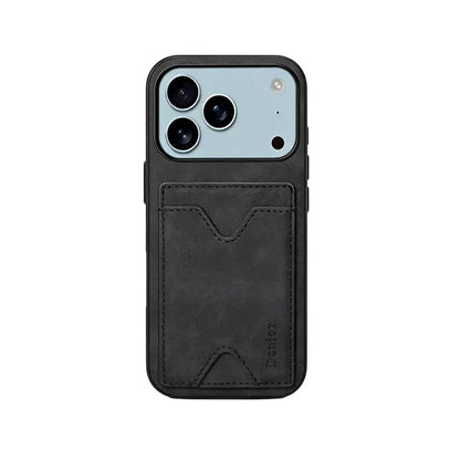 Leather Phone Case with Card Holder And Foldable Stand For iPhone (Brown)  | PE260059