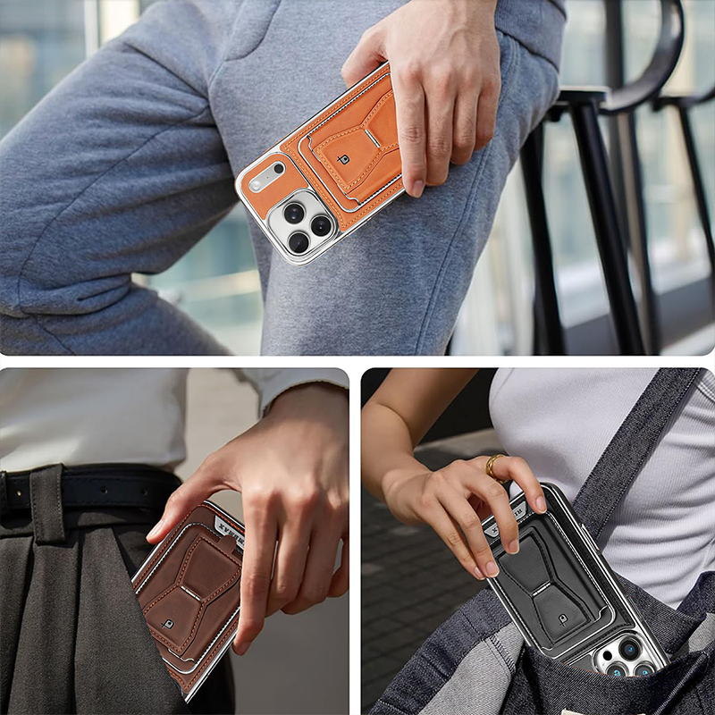 Leather iPhone Case With Magnetic Card Holder  | PE260083