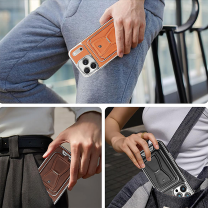 Leather iPhone Case With Magnetic Card Holder  | PE260083