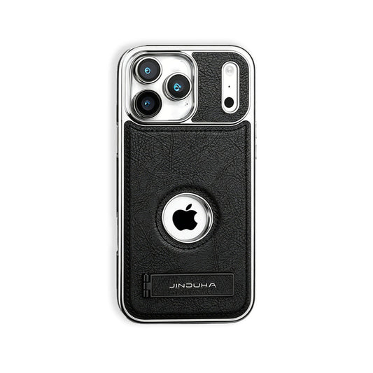 Learther iPhone Case With Stand For iPhone 17 Series Black | PE260081