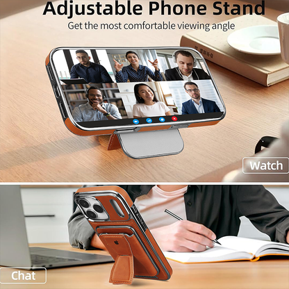 Leather iPhone Case With Magnetic Card Holder  | PE260083