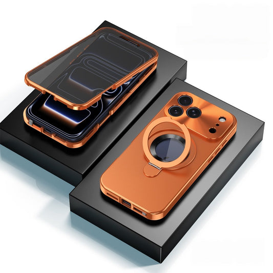 Privacy Screen Magnetic Metal Stand Case for iPhone