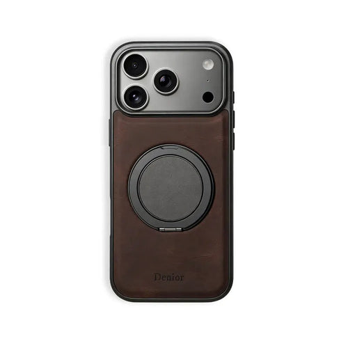 Leather iPhone Case with Stand Compatible With Magsafe (Brown)  | PE260046