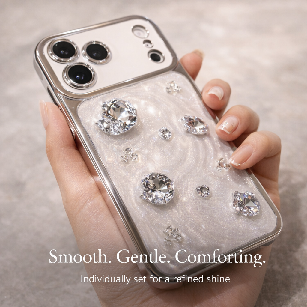 YUNKEY Crystal Bloom Quiet Luxury iPhone Case