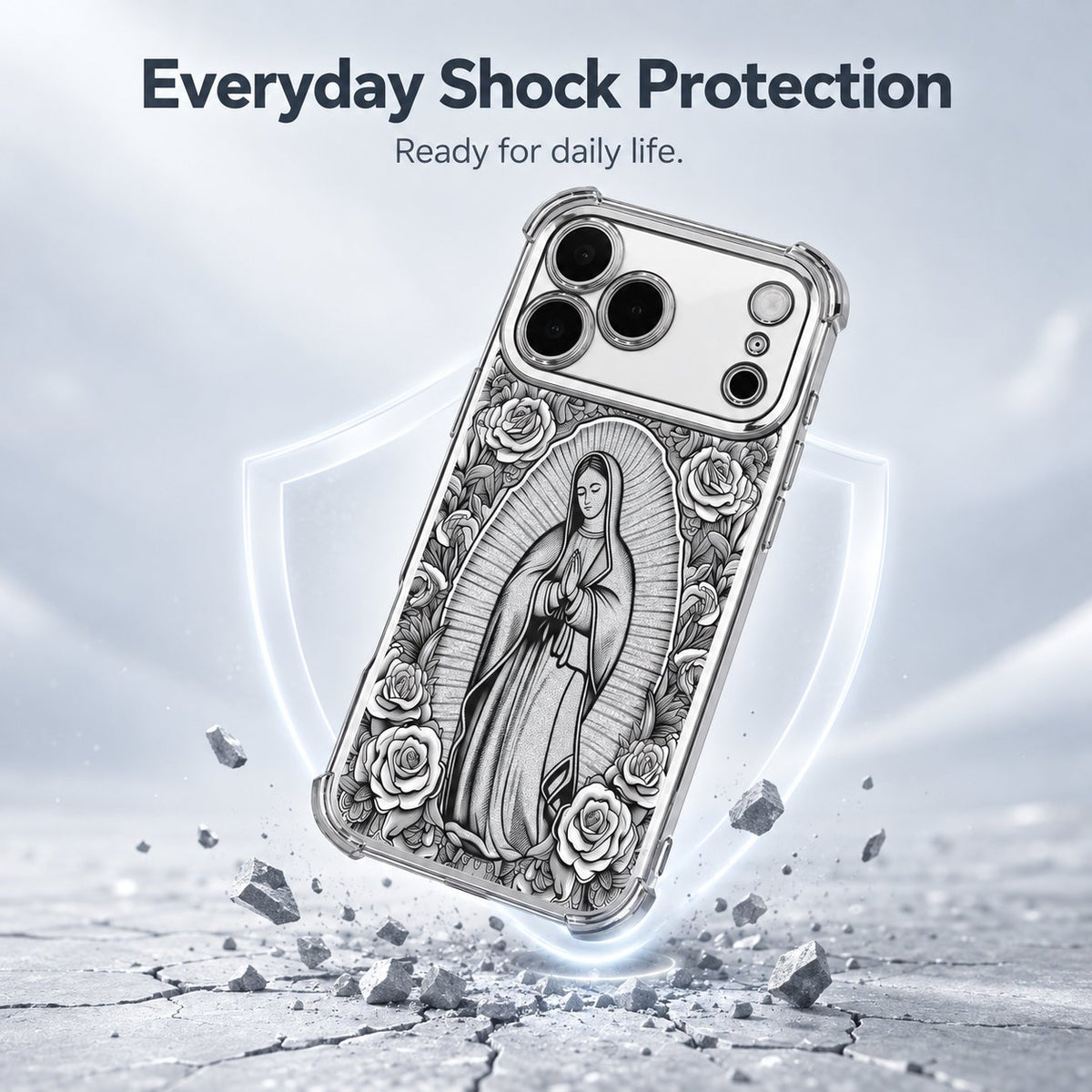 Our Lady of Guadalupe Rose Pattern phone Case  Fits iPhone 18/17/16/15/14/13