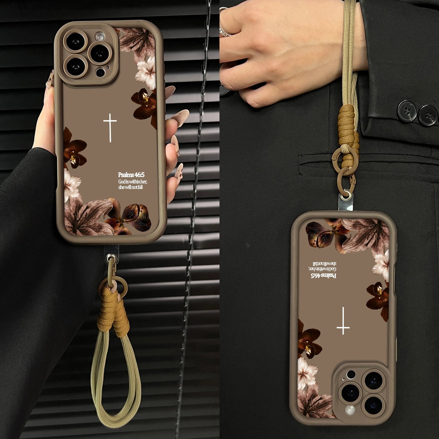 God Faith-Inspired Cross iPhone Case -Amen-Quiet Strength, Inspired by Psalm 46:5