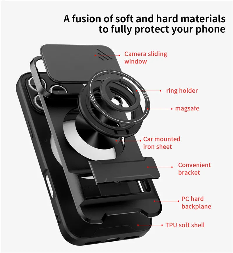 📱Ultimate Mecha Armor Magnetic Case | Military-Grade Protection & Camera Cover