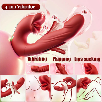 💋 2026 Upgraded 4-in-1 Flapping & Licking Vibrator