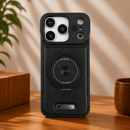 YUNKEY iPhone Semi-Enclosed Magnetic Phone Case with Rotating Stand