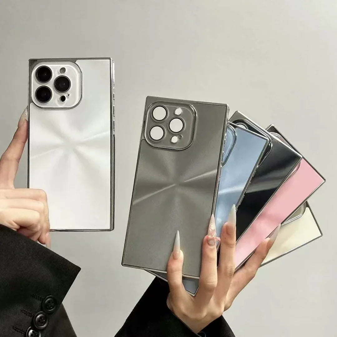 YUNKEY Square Aurora Shine Electroplated iPhone Case