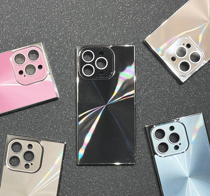 YUNKEY Square Aurora Shine Electroplated iPhone Case