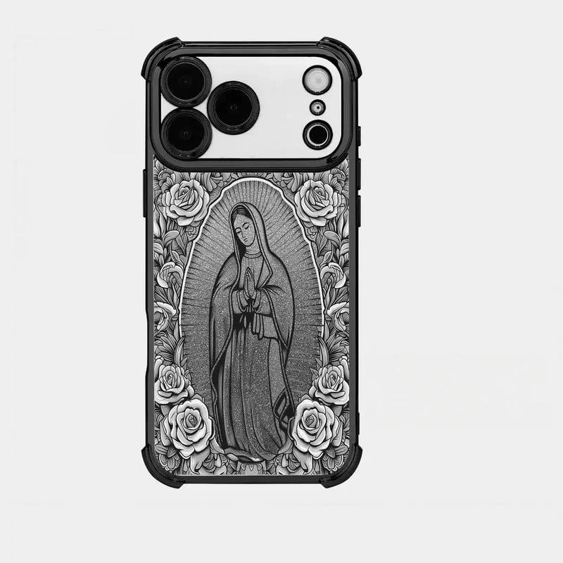 Our Lady of Guadalupe Rose Pattern phone Case  Fits iPhone 18/17/16/15/14/13