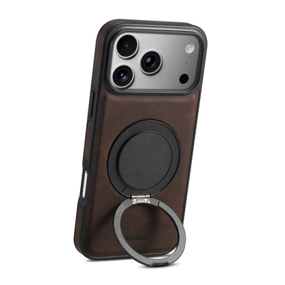 Leather iPhone Case with Stand Compatible With Magsafe (Brown)  | PE260046