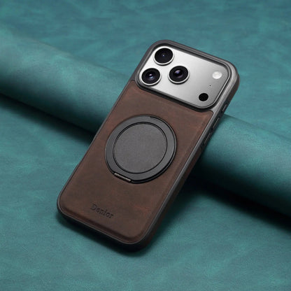 Leather iPhone Case with Stand Compatible With Magsafe (Brown)  | PE260046