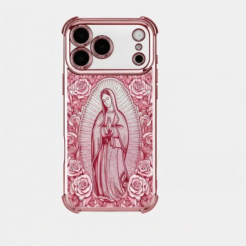 Our Lady of Guadalupe Rose Pattern phone Case  Fits iPhone 18/17/16/15/14/13