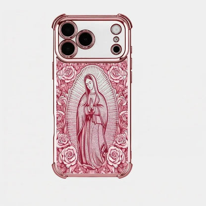 Our Lady of Guadalupe Rose Pattern phone Case  Fits iPhone 18/17/16/15/14/13