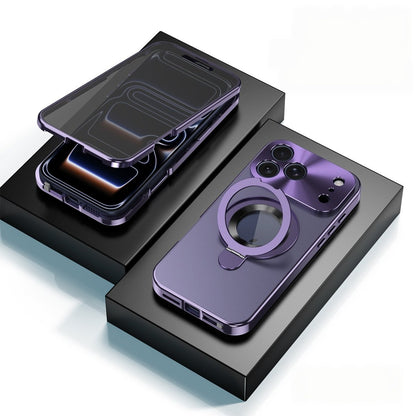 Privacy Screen Magnetic Metal Stand Case for iPhone