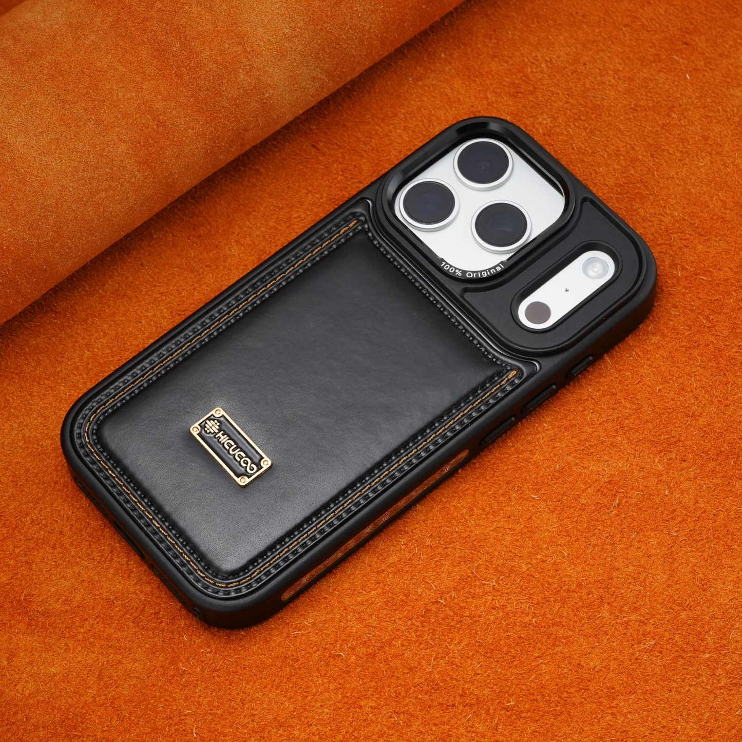 Yunkey iPhone 17 Series Faux Leather Lens Protective Case