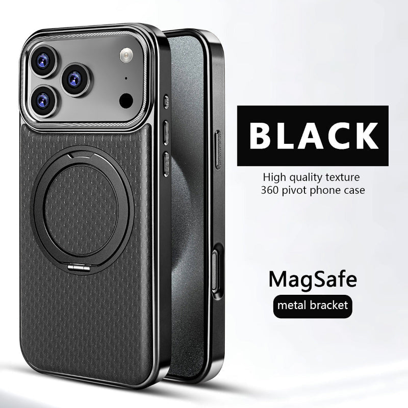 YUNKEY iPhone 360° Rotating Leather Magnetic Stand Case