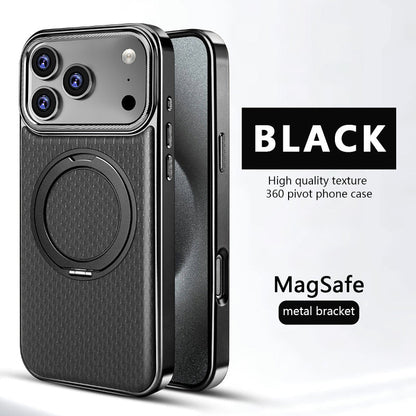YUNKEY iPhone 360° Rotating Leather Magnetic Stand Case