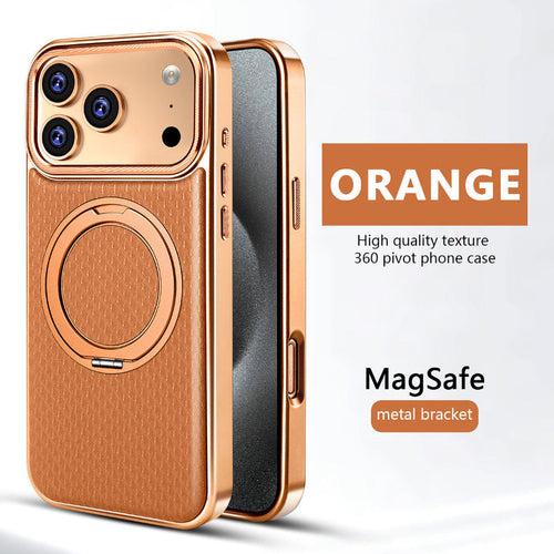YUNKEY iPhone 360° Rotating Leather Magnetic Stand Case
