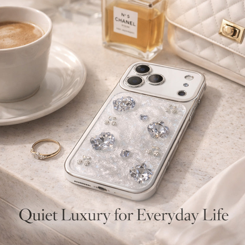 YUNKEY Crystal Bloom Quiet Luxury iPhone Case